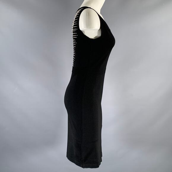 D.EXTERIOR Size S Black White Viscose Blend Contrast Stitch Sleeveless Dress - Picture 3 of 6